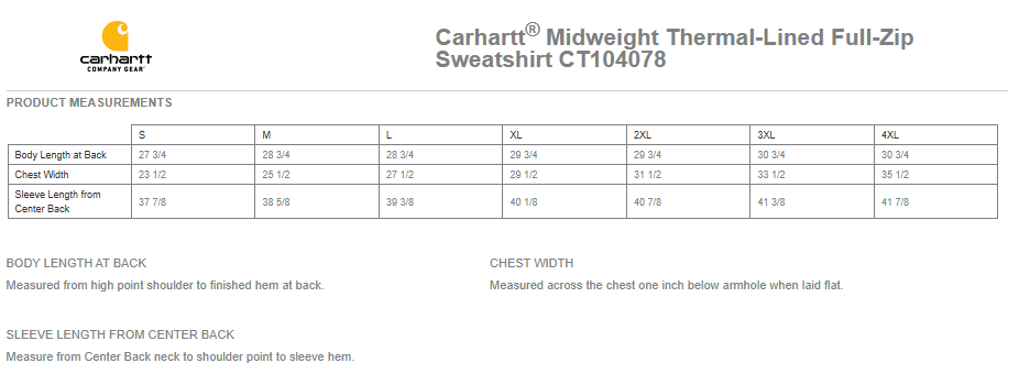 Carhartt® Midweight Thermal-Lined Full-Zip Sweatshirt - HG