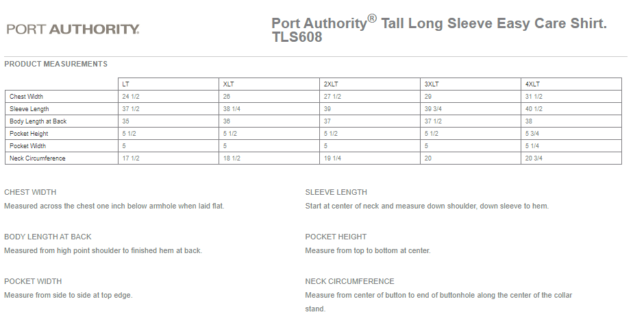 Port Authority® Tall Long Sleeve Easy Care Shirt - HG