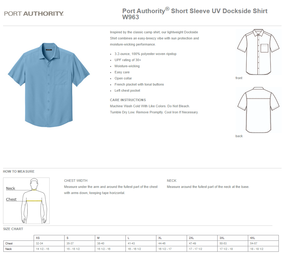 Port Authority® Short Sleeve UV Dockside Shirt NWGF